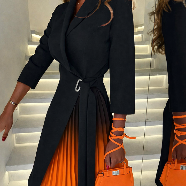 Meja - Abito Blazer Plissettato Sfumato Con Collo a Denti