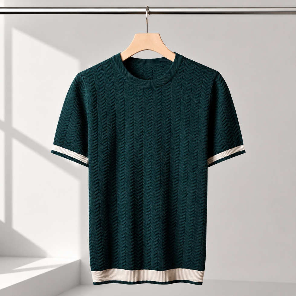 Reagan - Maglione in Maglia a Trama Ruvida a Maniche Corte