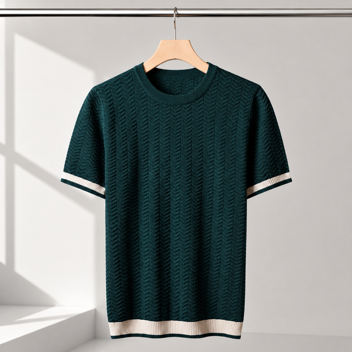 Reagan - Maglione in Maglia a Trama Ruvida a Maniche Corte