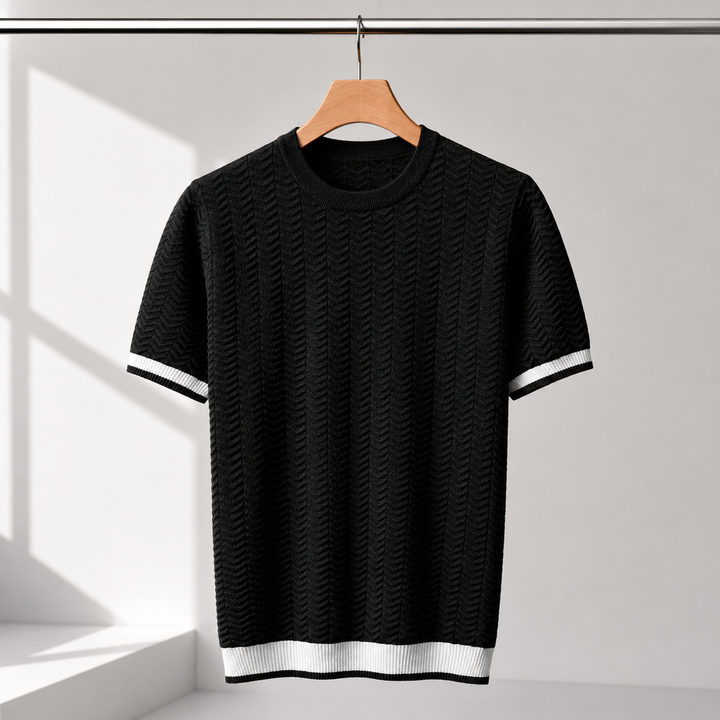 Reagan - Maglione in Maglia a Trama Ruvida a Maniche Corte