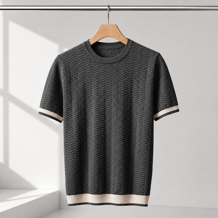 Reagan - Maglione in Maglia a Trama Ruvida a Maniche Corte