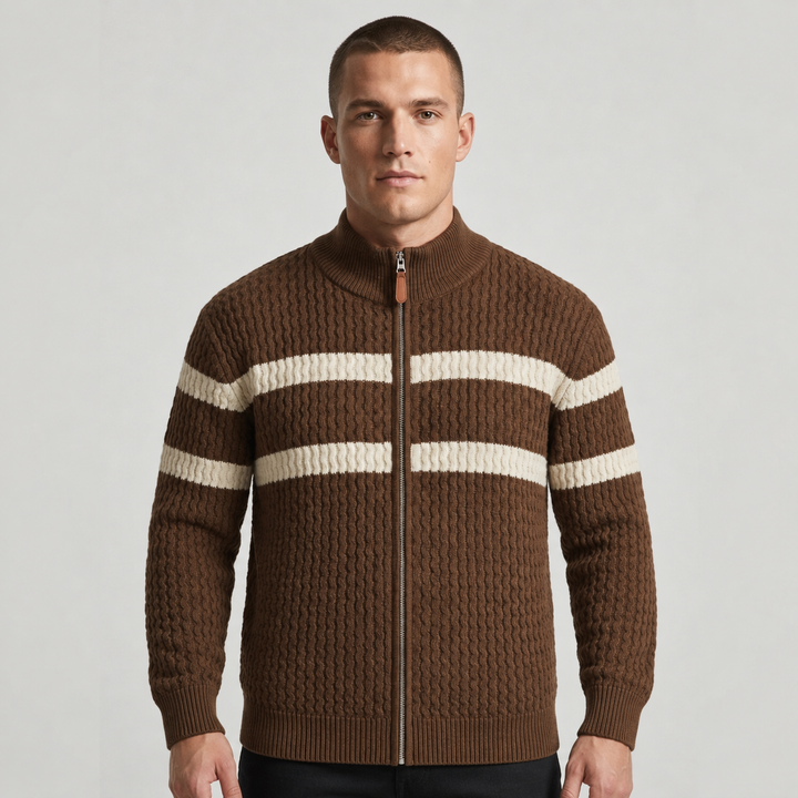 Loick - Cardigan in Maglia a Maniche Lunghe con Zip