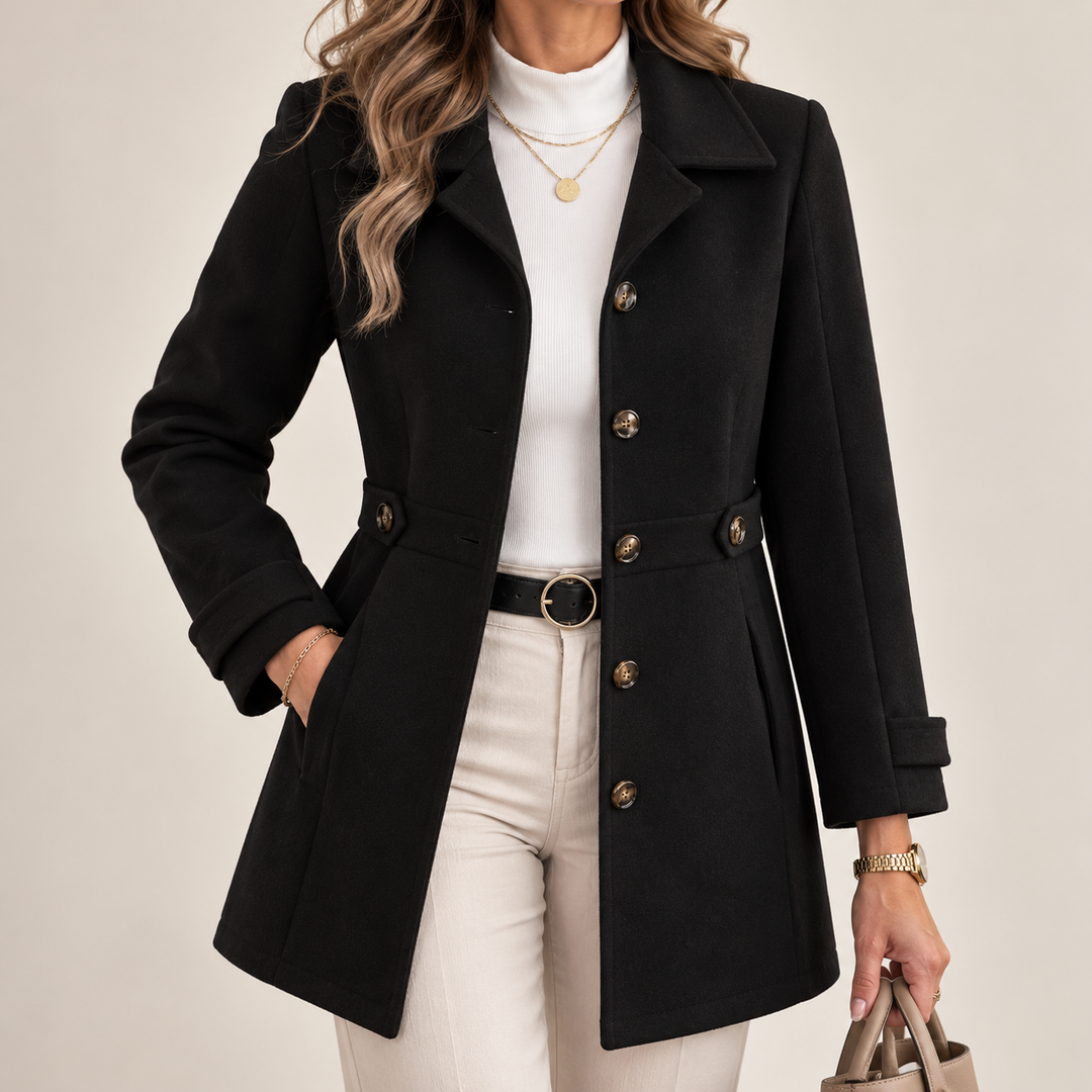 Rizzie - Cappotto Lungo Con Rever a Scanalatura E Chiusura a Bottoni