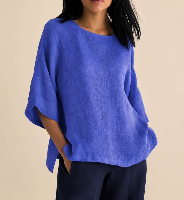 Steffi - Camicetta Casual Oversize con Collo Rotondo