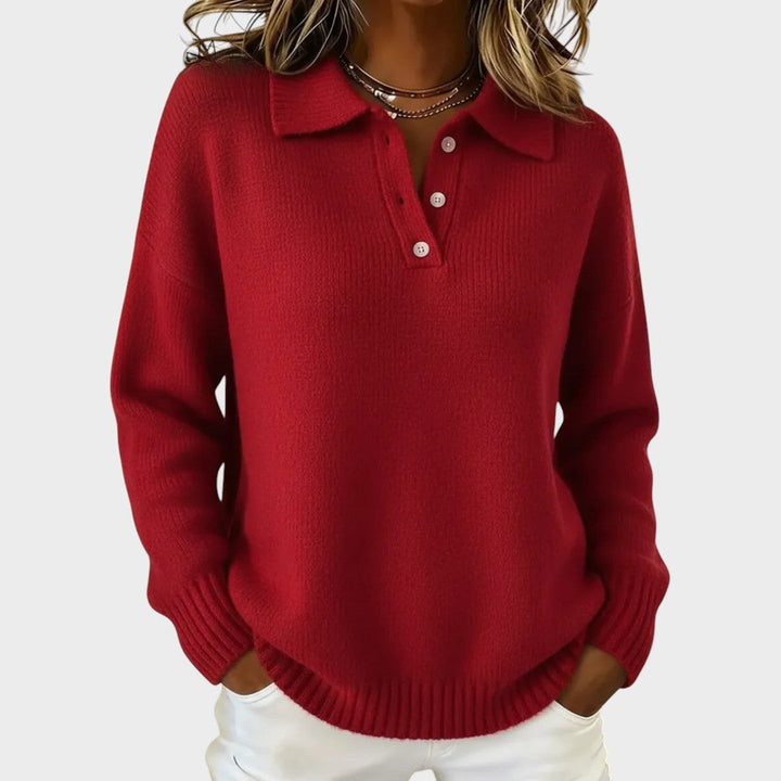 Aneeka - Elegante Maglione Lavorato a Maglia Con Maniche Lunghe
