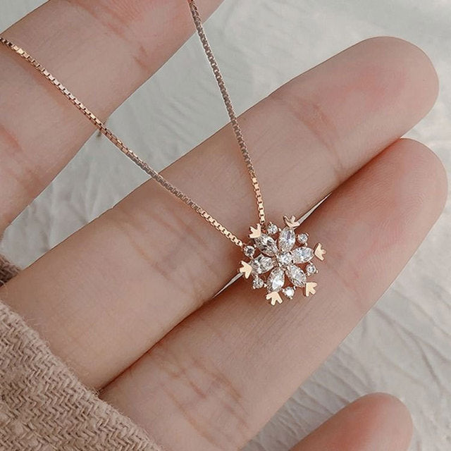 Nyellain - Collana di Cristallo con Fiocco di neve Scintillante