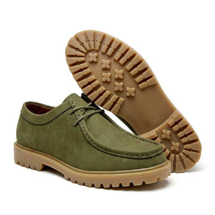 Jasson - Scarpe Stringate in Pelle Scamosciata Con Punta Mocassino
