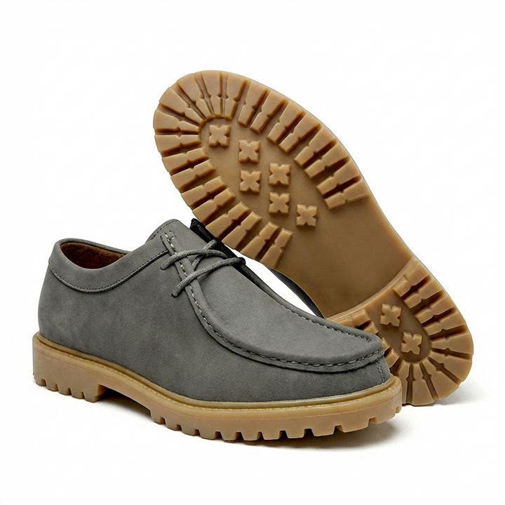 Jasson - Scarpe Stringate in Pelle Scamosciata Con Punta Mocassino