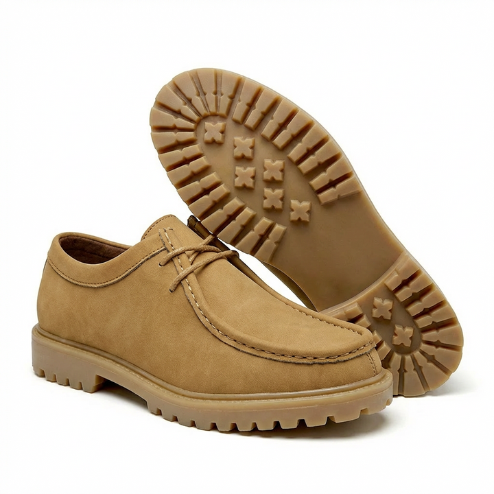 Jasson - Scarpe Stringate in Pelle Scamosciata Con Punta Mocassino