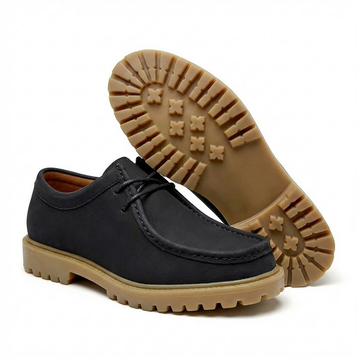 Jasson - Scarpe Stringate in Pelle Scamosciata Con Punta Mocassino