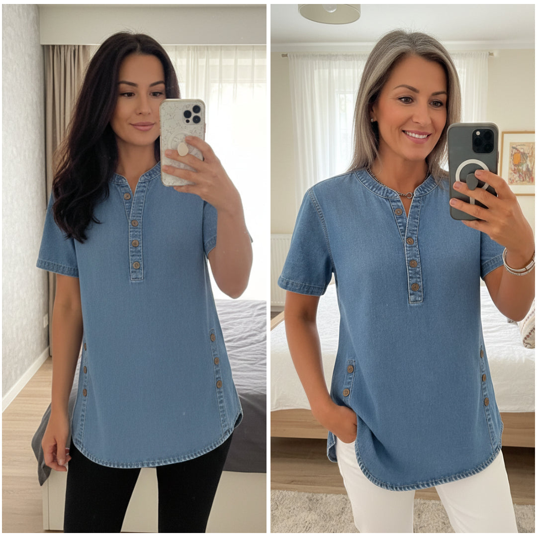 Julina - Camicetta In Denim Dalla Linea Ampia