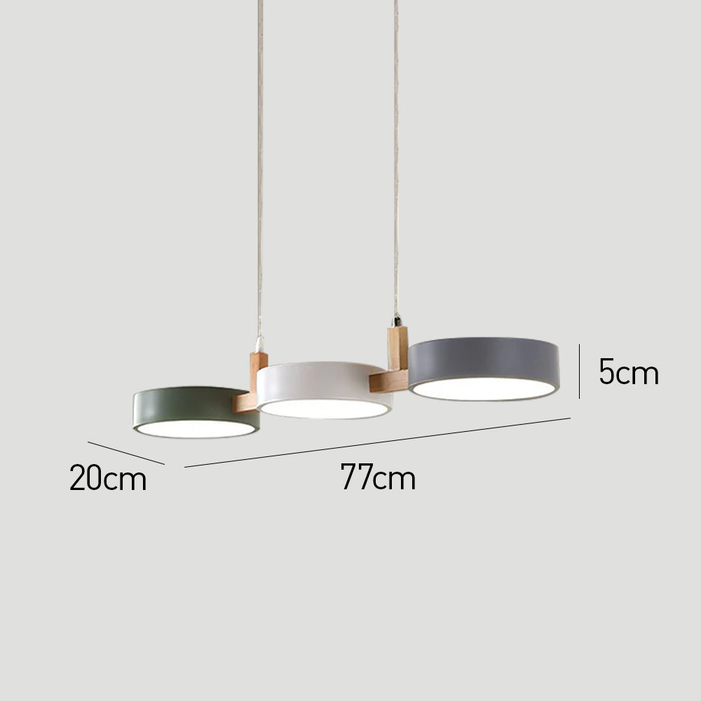 Lumévo - Cilindro Lampada a Sospensione Scandinavo Progettazione in Metallo e Legno