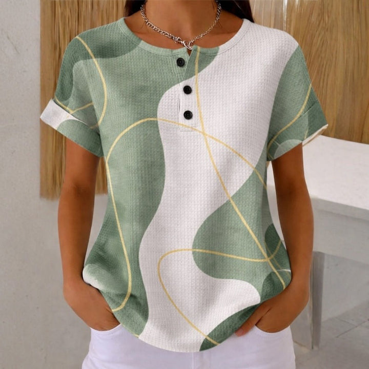 Alvarado - Blusa Informal con Bloques de Color