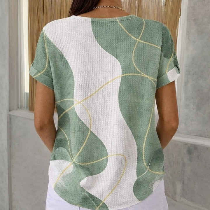 Alvarado - Blusa Informal con Bloques de Color