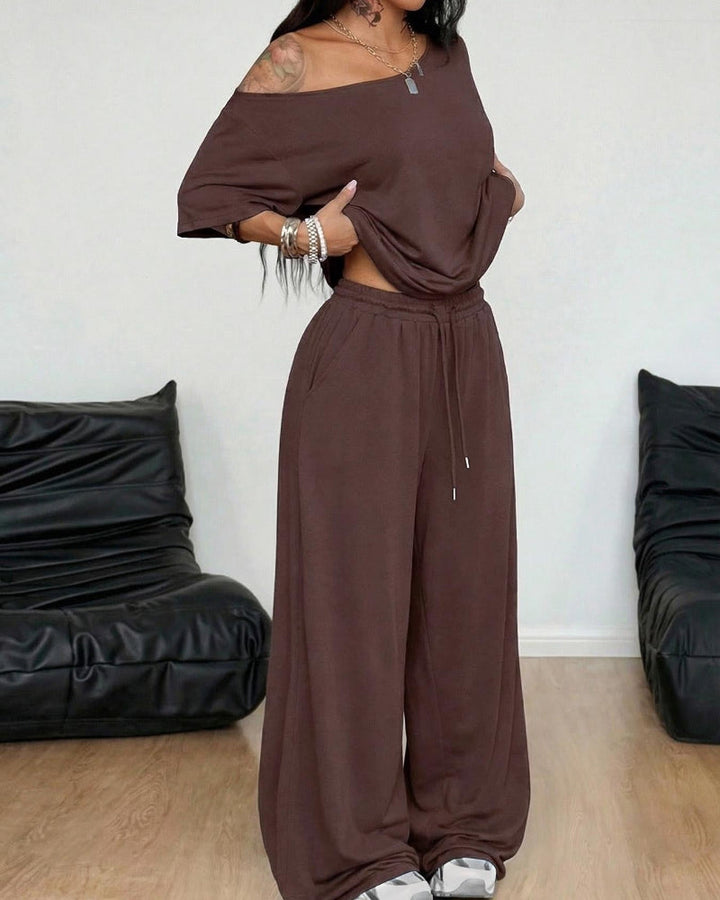 Ratirat - Set Composto da Camicetta e Pantaloni a Zampa
