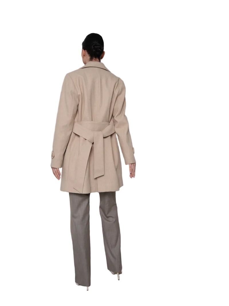Iseult - Elegante Cappotto Con Cintura Da Annodare