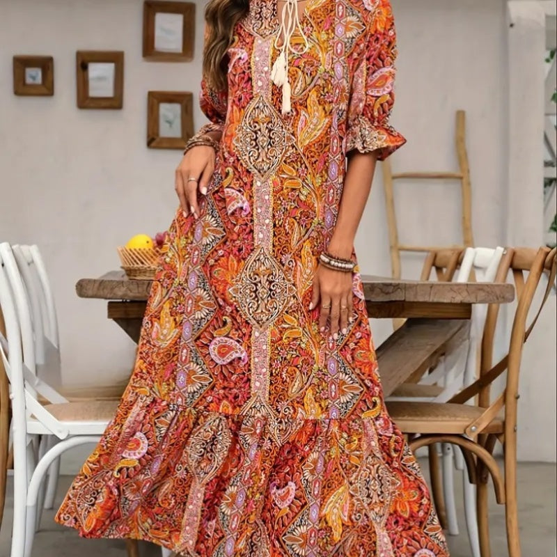 Aniy - Abito Estivo a Fiori con Scollo a V