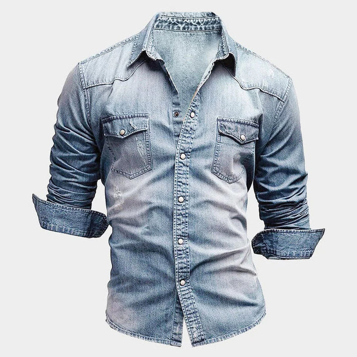 Nemanja - Elegante Camicia In Denim Con Tasche