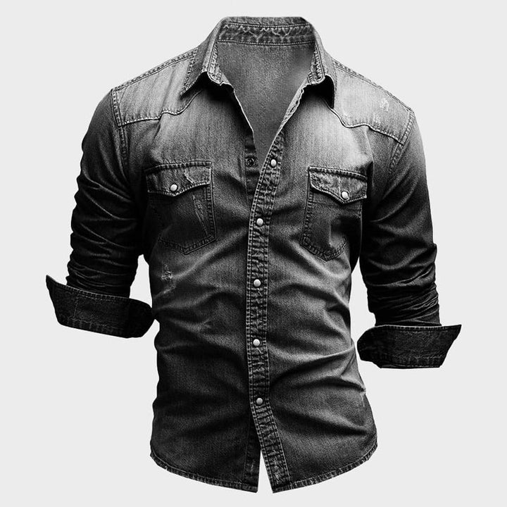 Nemanja - Elegante Camicia In Denim Con Tasche