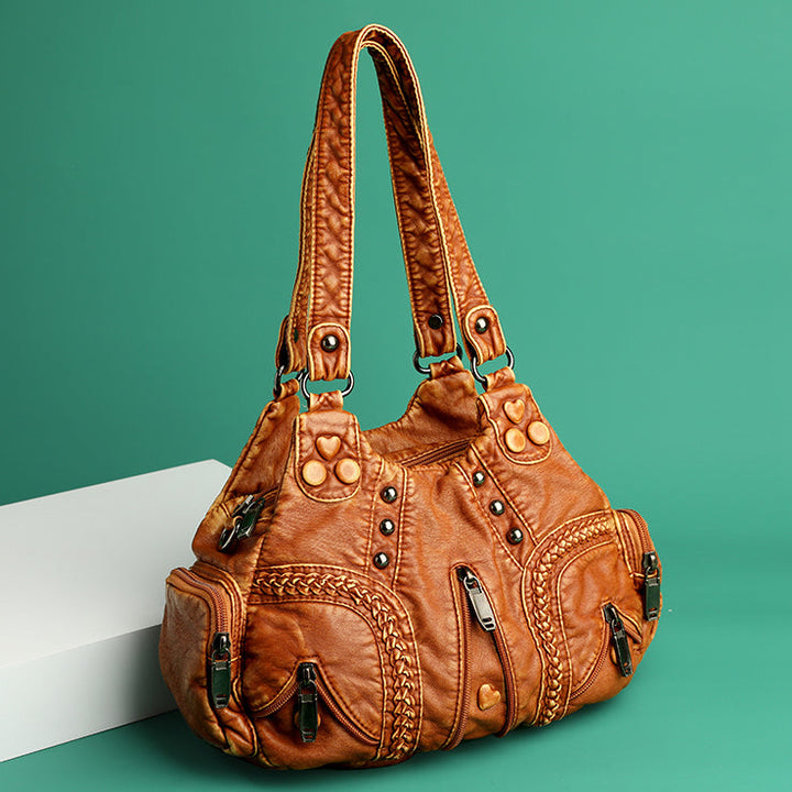 Alician - Borsa Boho con Numerose Tasche con Cerniera