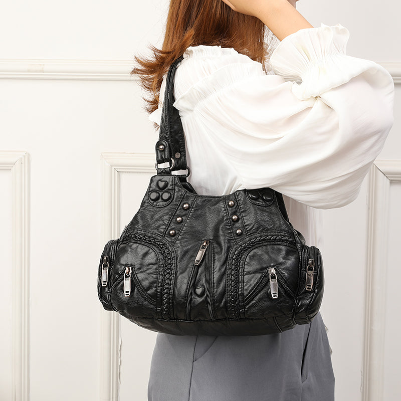 Alician - Borsa Boho con Numerose Tasche con Cerniera