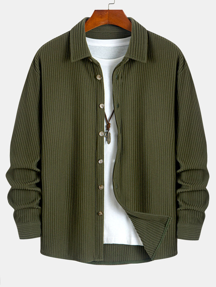 Hadrian - Camicia a maniche lunghe con trama a nido d'ape