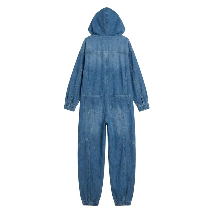 Estielle - Tuta in Denim Con Cappuccio