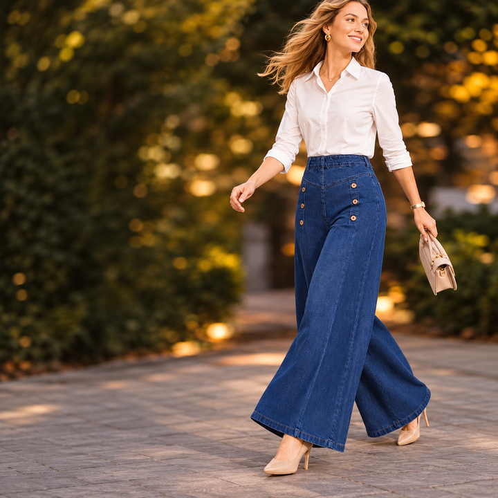 Miniza - Jeans Elasticizzati Con Bottoni Decorativi