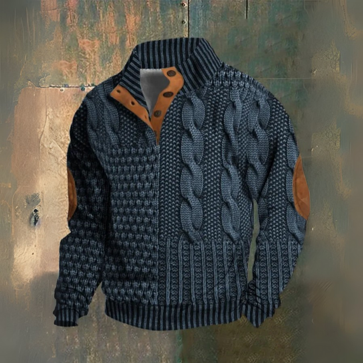 Gwydion - Maglione Patchwork Lavorato a Trecce