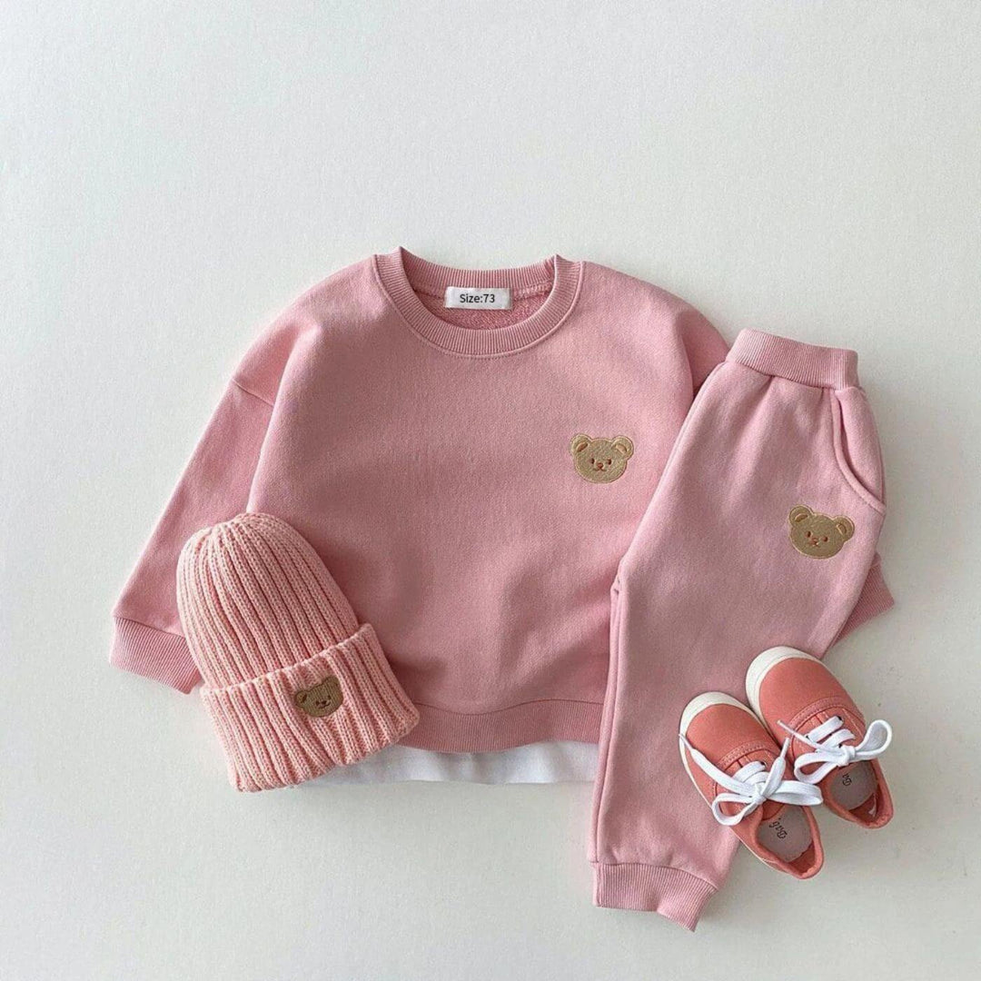 Naiara - Eleganti Orso Stampa Abbigliamento Set