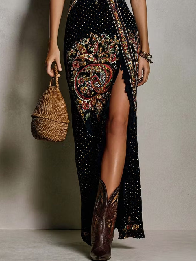 Cevina - Abito Boho Con Profonda Scollatura a V