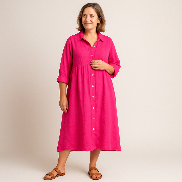 Johana - Abito Camicia in Cotone e Lino