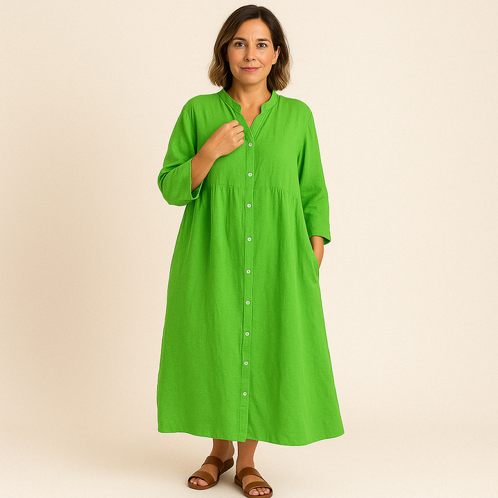 Johana - Abito Camicia in Cotone e Lino