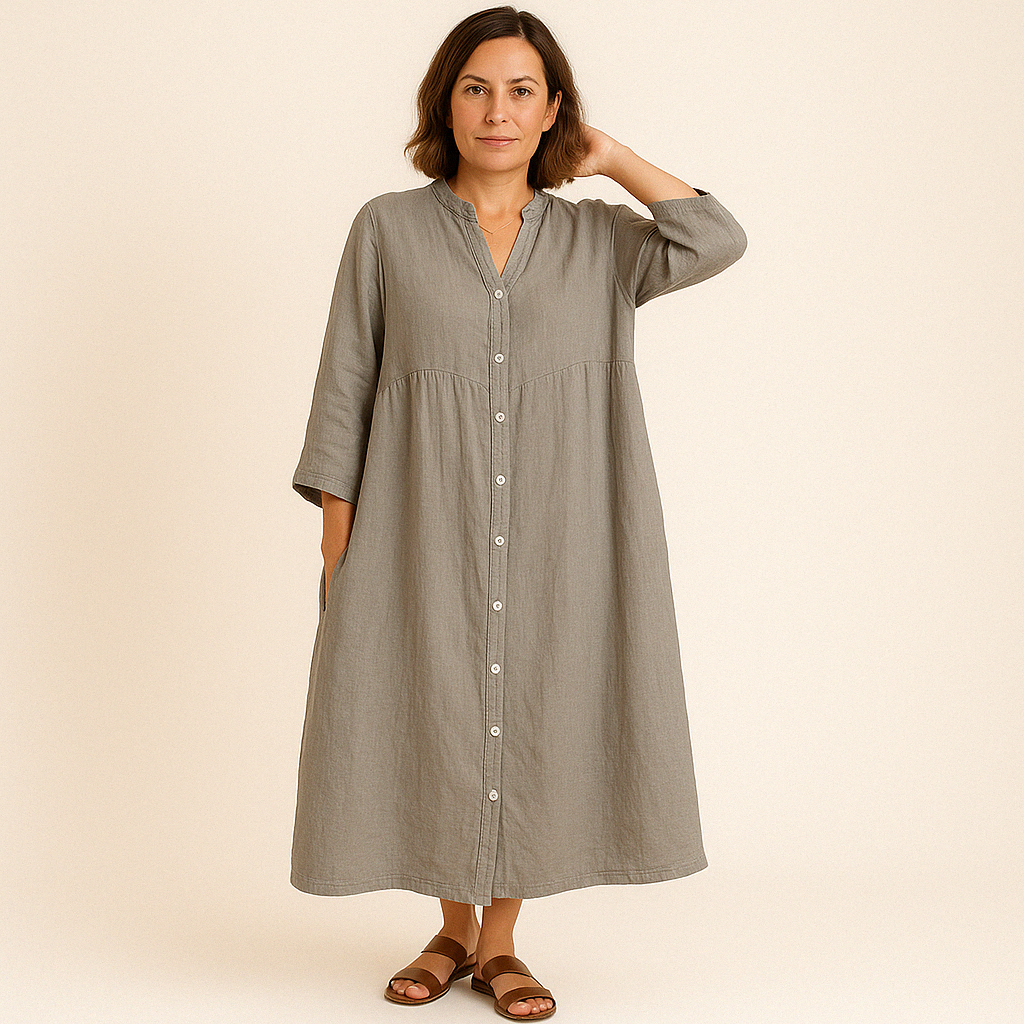 Johana - Abito Camicia in Cotone e Lino