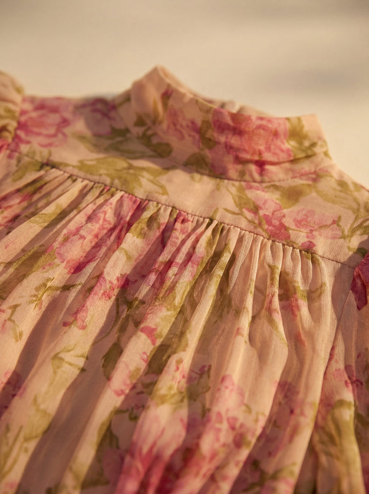 Rimina - Elegante Abito a Fiori Con Volant