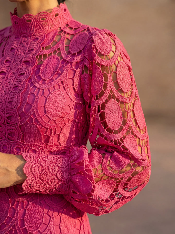 Maelle - Elegante Abito in Pizzo a Maniche Lunghe
