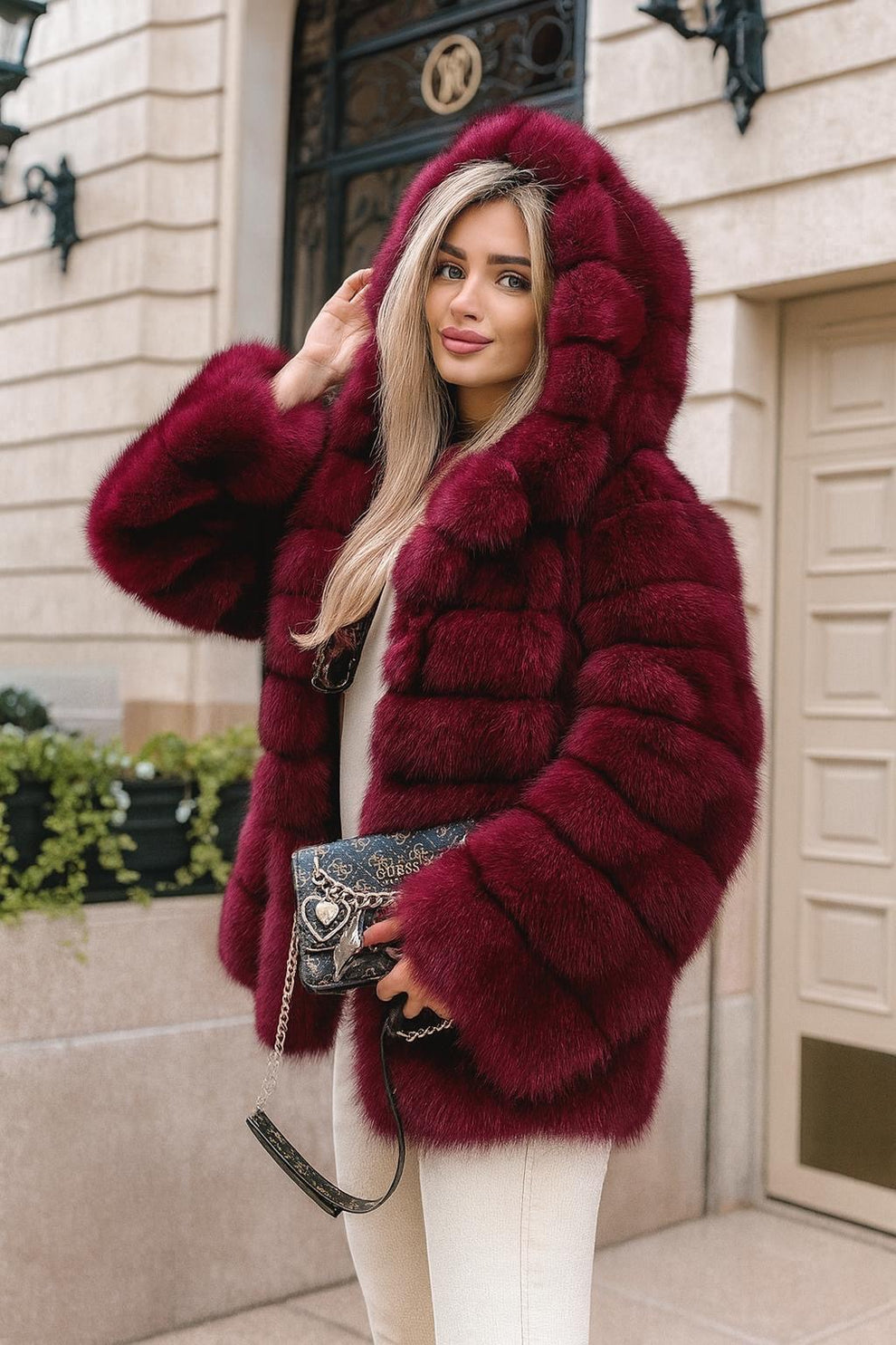 Aglaya - Cappotto Con Cappuccio In Pelliccia Sintetica