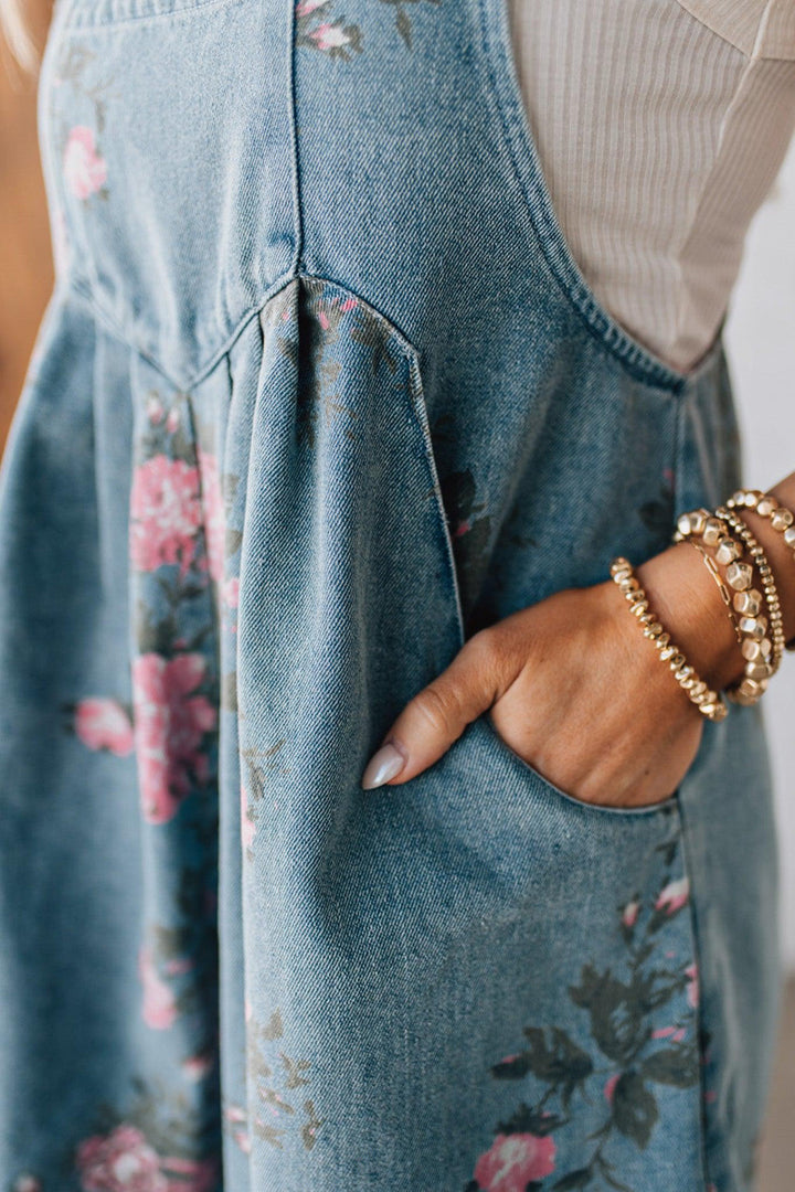 Katien - Tuta in Denim a Fiori