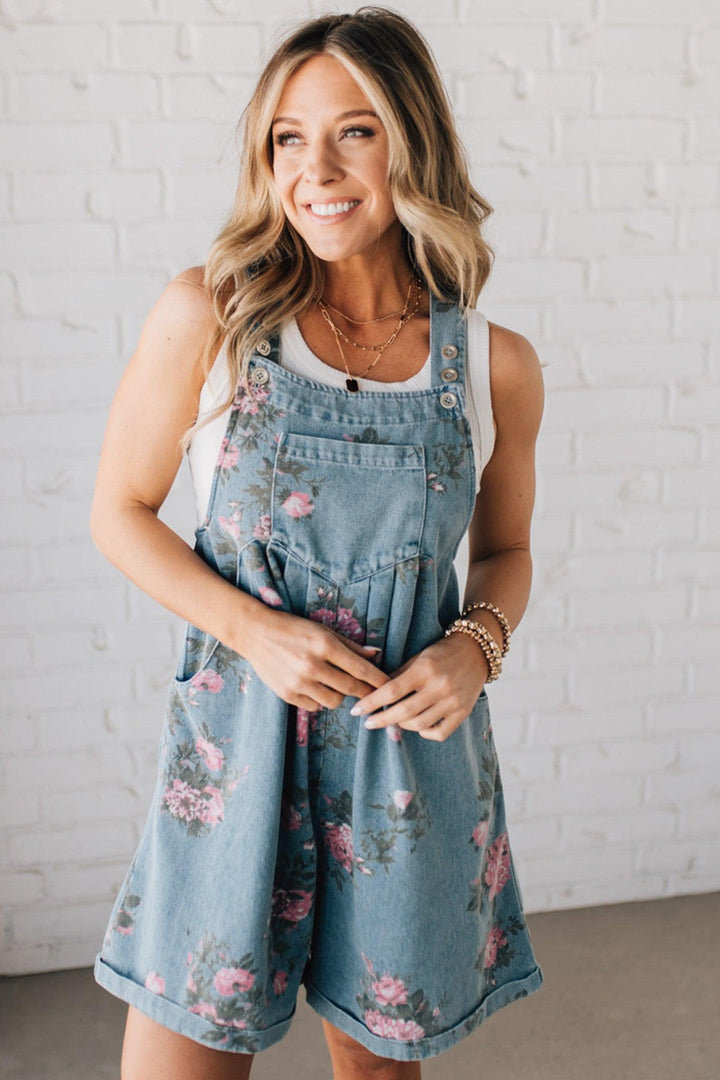 Katien - Tuta in Denim a Fiori