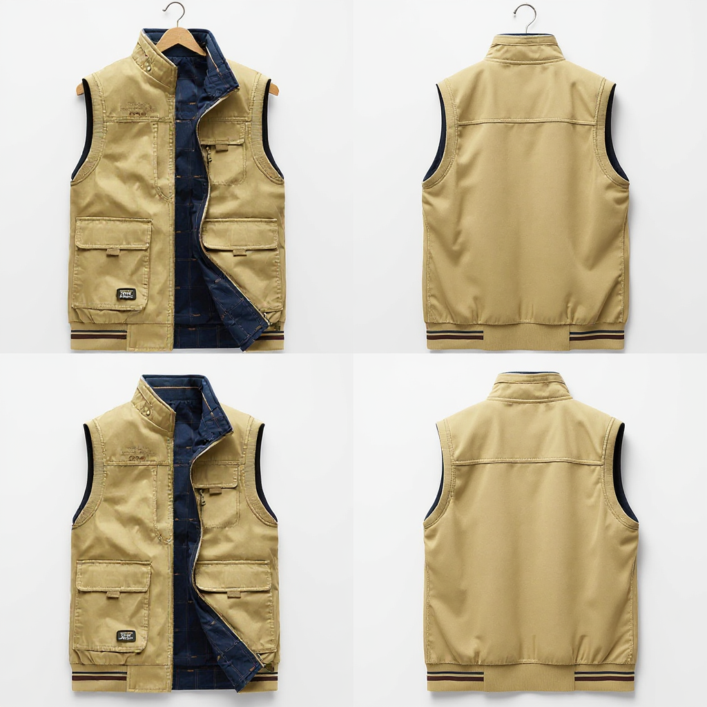 Crispin - Gilet Senza Maniche Con Tasche Multiple