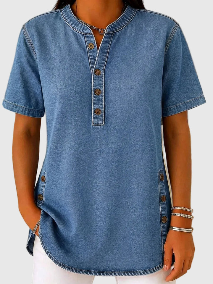 Julina - Camicetta In Denim Dalla Linea Ampia