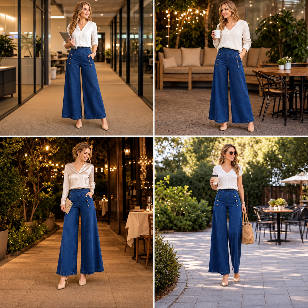 Miniza - Jeans Elasticizzati Con Bottoni Decorativi
