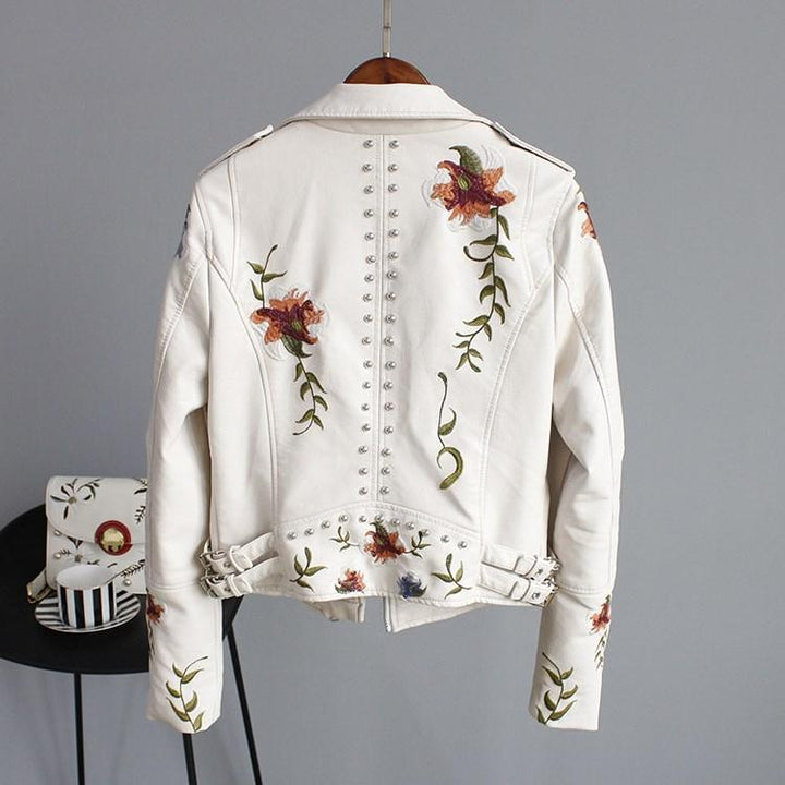 Kymber - Giacca in Pelle Floreale
