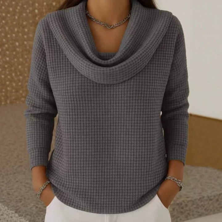 Danela - Elegante Maglione Con Scollo a Cascata
