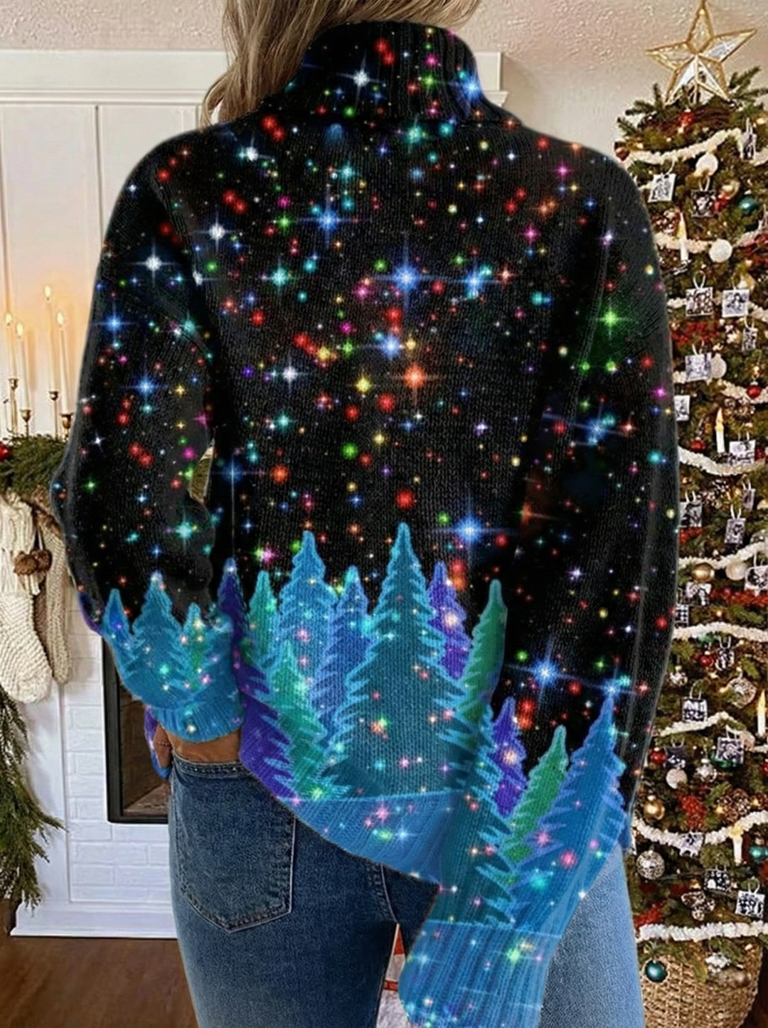 Helda - Maglione Natalizio Con Stampa A Stelle