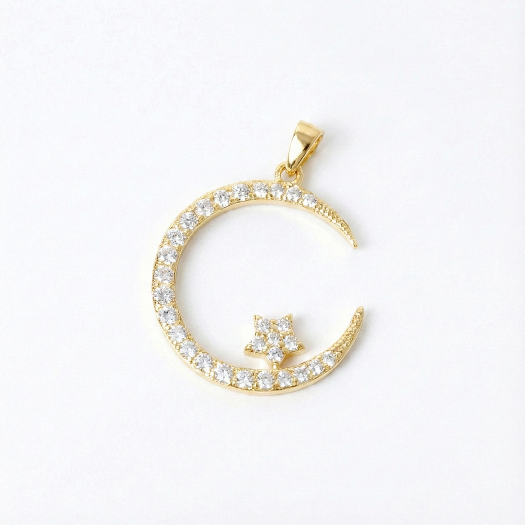Yalessa - Elegante Collana con Motivo a Forma di Luna