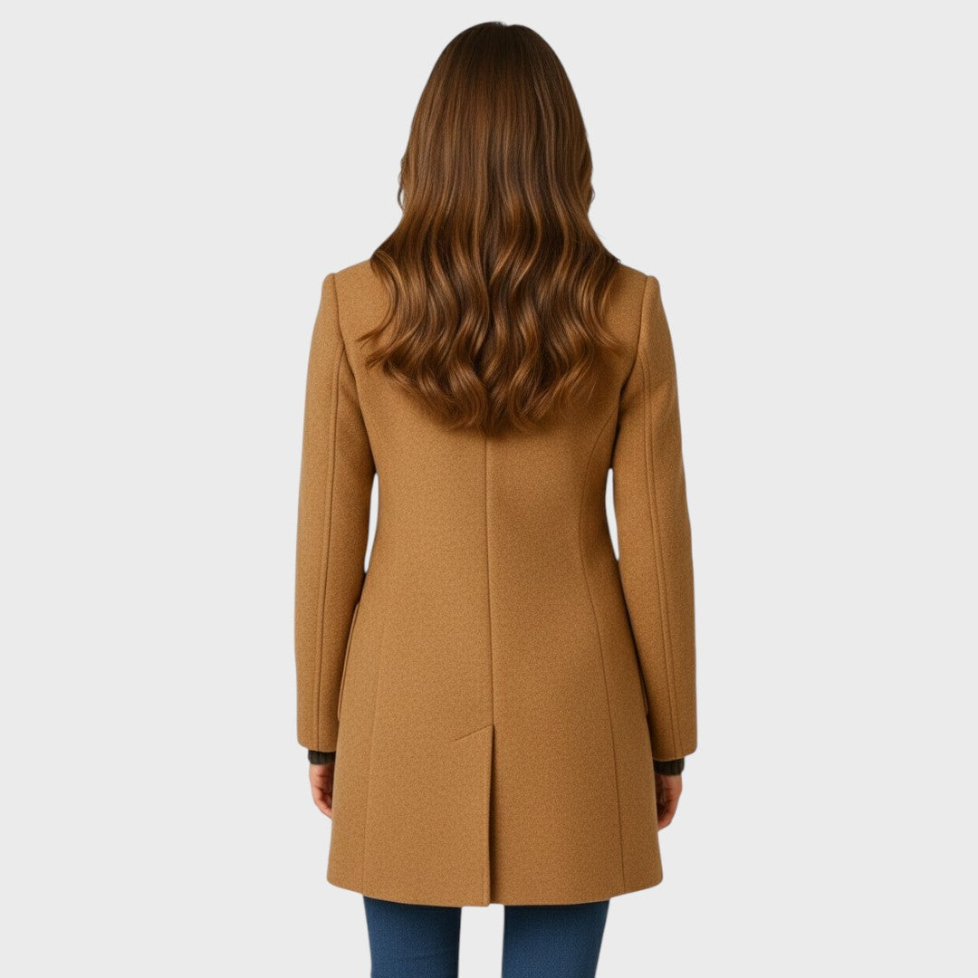 Ellarose - Elegante Cappotto in Lana Con Abbottonatura