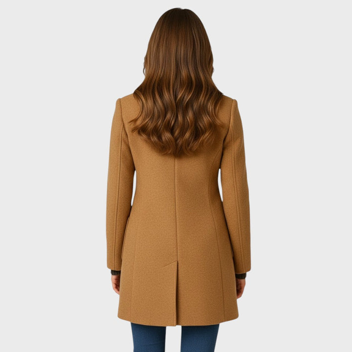 Ellarose - Elegante Cappotto in Lana Con Abbottonatura