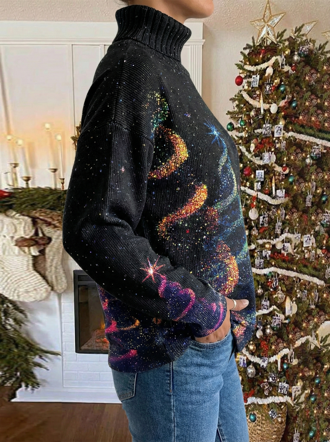 Helda - Maglione Natalizio Con Stampa A Stelle
