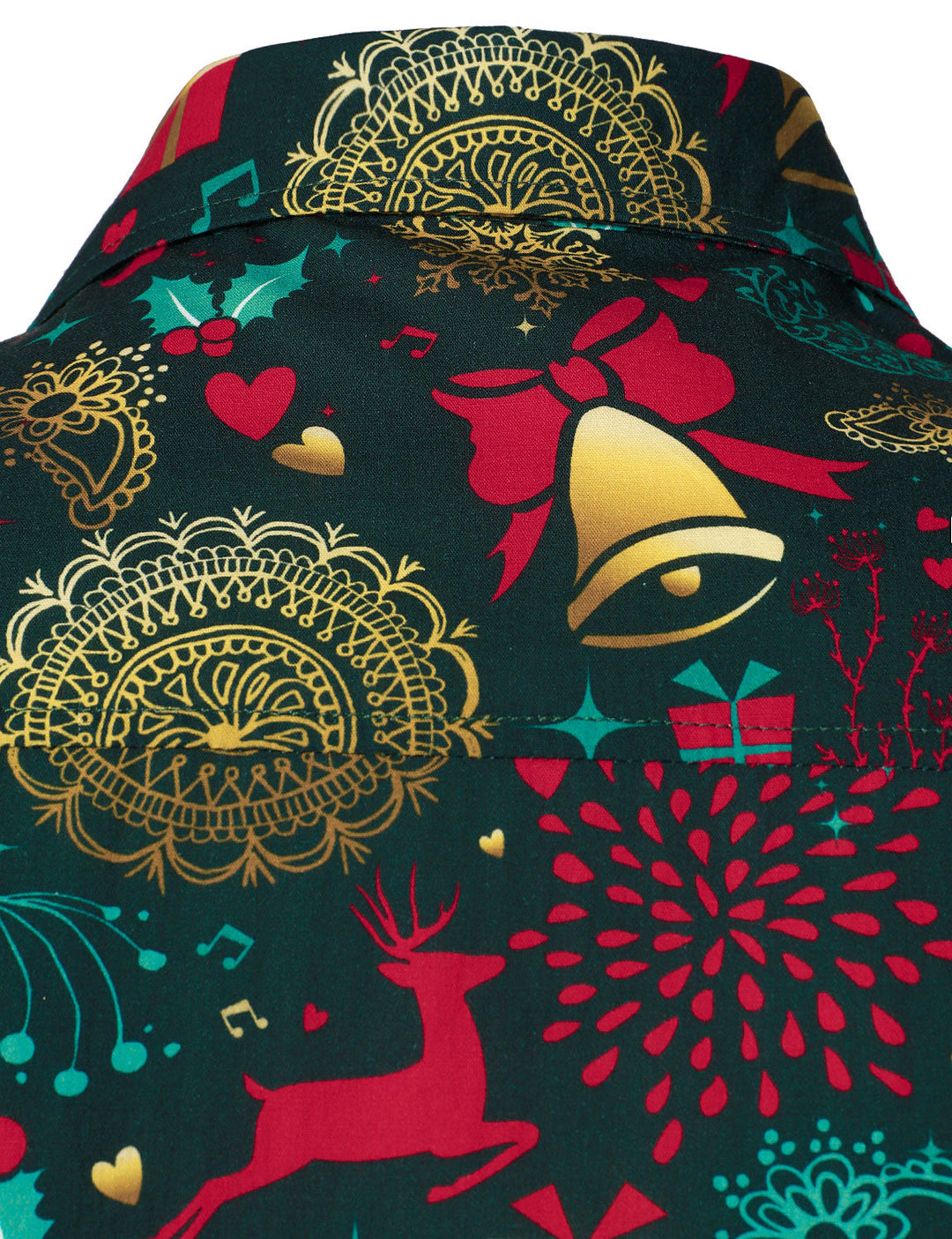 Victor - Camicia da uomo Natalizia in Cotone a Maniche Lunghe con Renna